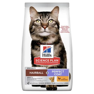 Hills SP Fel Adult HB&PerfCoat-Виведення грудочок шерсті, здорова шерсть