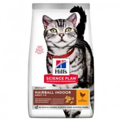 Hills Adult Hairball Indoor Cat Корм для котів, що живуть в приміщенні, з куркою