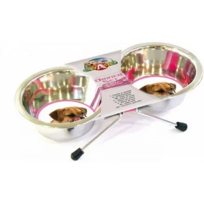 Croci Підставка з двома мисками для собак ( 0,6л, 24/16/24см)