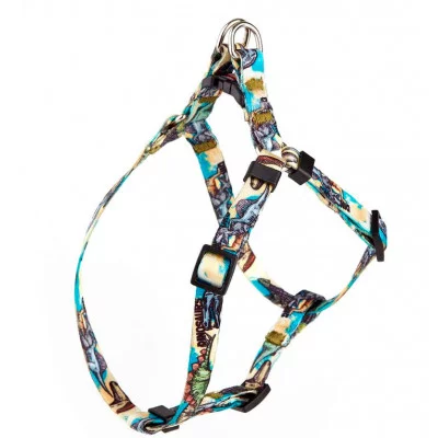 Шлея з нейлону з візерунком DINO та пластиковою пряжкою