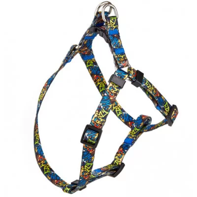 Шлея з нейлону з візерунком CRAZY та пластиковою пряжкою