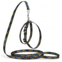 Комплект із нейлону з візерунком CRAZY регул. шлея та повідо..