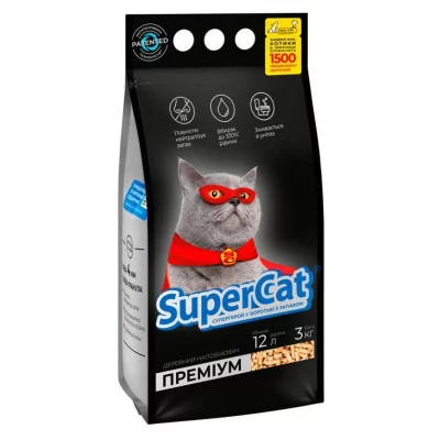Super Cat ПРЕМІУМ наповнювач деревний 3 кг