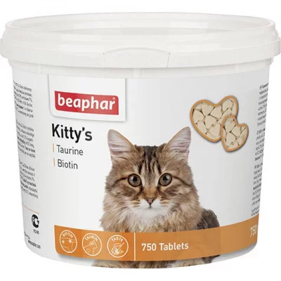 Beaphar Kitty's Taurine Biotin Вітамінізовані ласощі для кішок з таурином і біотином