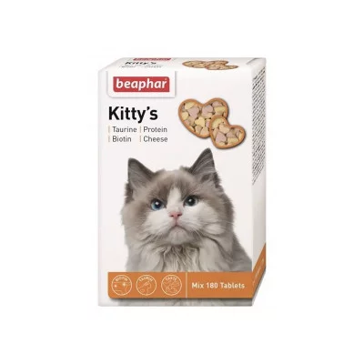 Beaphar Kitty`s Mix  Вітамінізовані ласощі для кішок з таурином та біотином