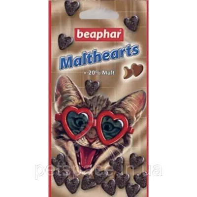 Beaphar Malt-Hearts Ласощі с мальт пастою  для виведення шерсті