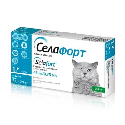 Селафорт коти 45 мг/0,75 мл спот он № 1 шт