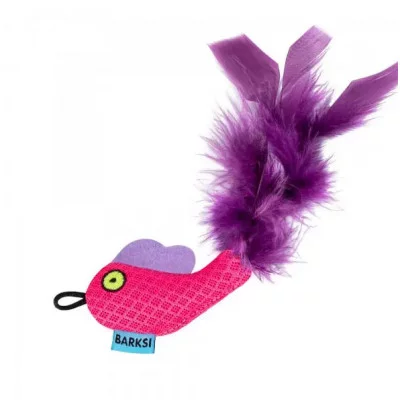 Barksi  Іграшка для Котів Рибка з дзвіночком та пір'ям 8 х 5 см