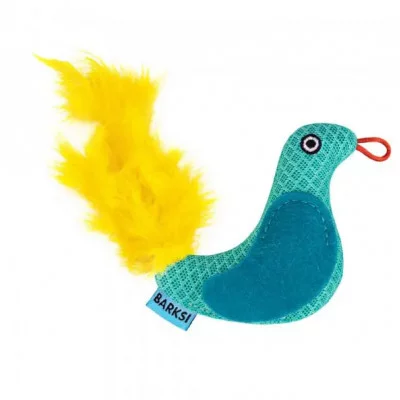 Barksi Іграшка для Котів пташка з дзвіночком та пір'ям 9 х 8 см