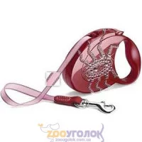 Flexi Повідець-рулетка Glam S червоний рубін, стрічка, довжи..