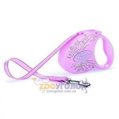 Flexi Повідець-рулетка Glam S чорний онікс, стрічка, довжина 3 м, вага до 12 кг