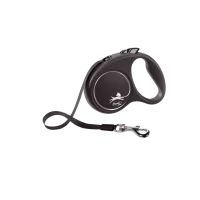 Flexi Повідець-рулетка Black Design стрічка S (5 м; до 15 кг..