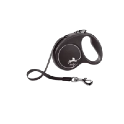 Flexi Повідець-рулетка Black Design стрічка S (5 м; до 15 кг)