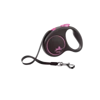 Flexi Повідець-рулетка Black Design стрічка S (5 м; до 15 кг..