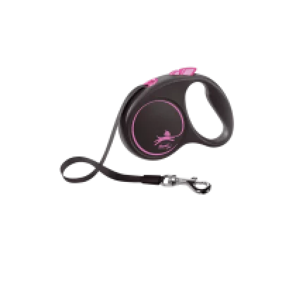 Flexi Повідець-рулетка Black Design стрічка S (5 м; до 15 кг)