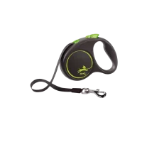 Flexi Повідець-рулетка Black Design стрічка S (5 м; до 15 кг..