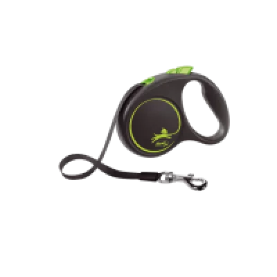 Flexi Повідець-рулетка Black Design стрічка S (5 м; до 15 кг)