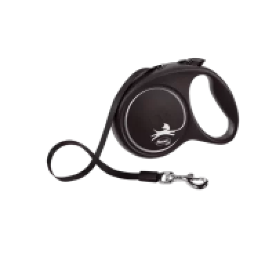 Flexi Повідець-рулетка Black Design стрічка M (5 м; до 25 кг)