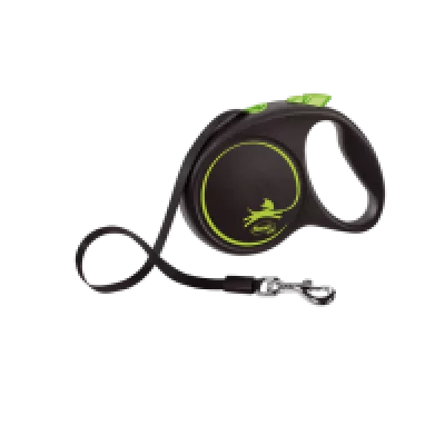 Flexi Повідець-рулетка Black Design стрічка M (5 м; до 25 кг)