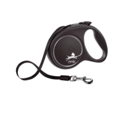 Flexi Повідець-рулетка Black Design стрічка L (5 м; до 50 кг)