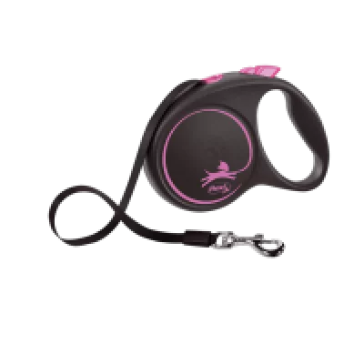 Flexi Повідець-рулетка Black Design стрічка L (5 м; до 50 кг)