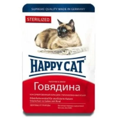 Happy cat пауч для котів sterill шматочки в желе100гр