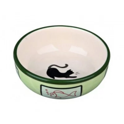 Trixie Миска керам. для котів з кішкою і рибкою, 0,35 л/12,5 см