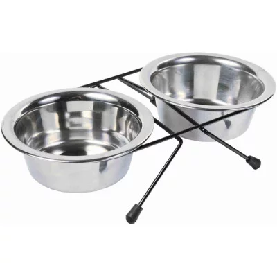 Trixie Миски металеві на підставці, 2 шт