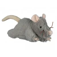 Іграшка для котів Мишка плюшева сіра з пищавкою 15 см