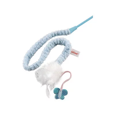 GiGwi Teaser Іграшка для котів Дражнилка з пір'ям на стеку ,перо, пластик, текстиль