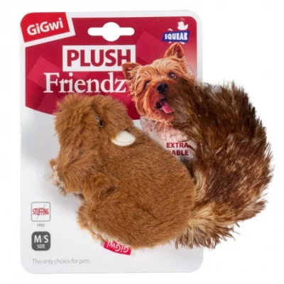 GiGwi PLUSH Іграшка для собак Білка з пищалкою штучне хутро