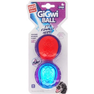 GiGwi Ball, TPR  Іграшка для собак Два м'ячі з пищалкою гума, 6 см, М