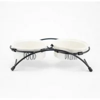 Agility Підставка з керам. мисками з нержавіючої сталі