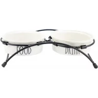 Agility Підставка з керам. мисками з нержавіючої сталі