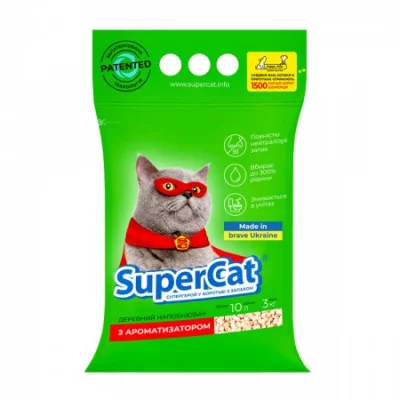 Super Cat Наповнювач деревний стандарт з ароматом, зелений