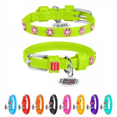 Collar Glamour Нашийник з клейовими стразами Квітка, ширина 9 мм, довжина 18-21 см