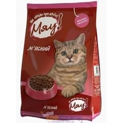 МЯУ повнораціонний сухий корм для дорослих котів з м'ясом