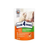 CLUB 4 PAWS  Преміум курка в соусі кошенята, пауч