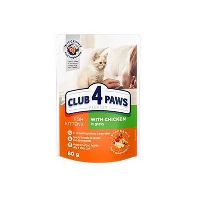 CLUB 4 PAWS  Преміум курка в соусі кошенята, пауч