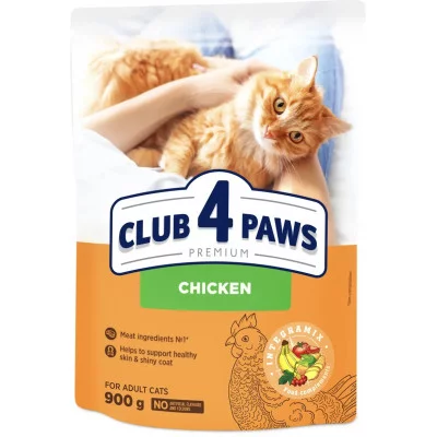 CLUB 4 PAWS Преміум повнораціонний сухий корм для дорослих котів з куркою