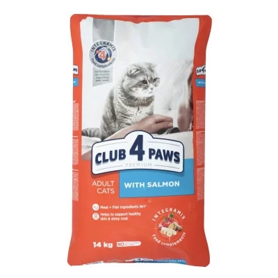 CLUB 4 PAWS Преміум повнораціонний сухий корм для дорослих котів з лососем