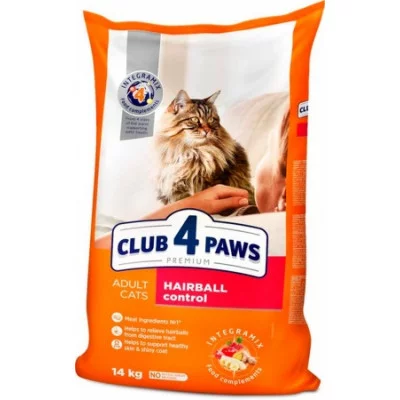 CLUB 4 PAWS Повнораціонний сухий корм для дорослих котів індор 4 в 1