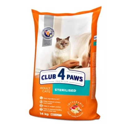 CLUB 4 PAWS Преміум повнораціонний сухий корм з куркою для дорослих стерилізованих котів