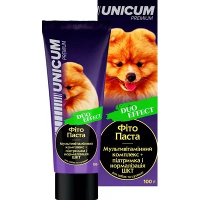 Фітопаста UNICUM мультивітамінний комплекс + підтримка і нормалізація ШКТ для собак та цуценят