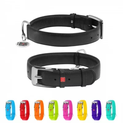 Collar Glamour Нашийник, шкіряний без прикрас, ширина 35 мм, довжина 46 - 60 см