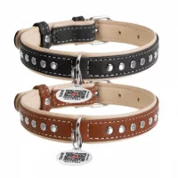 Collar Soft Нашийник для собак з прикрасами з металу, чорний..