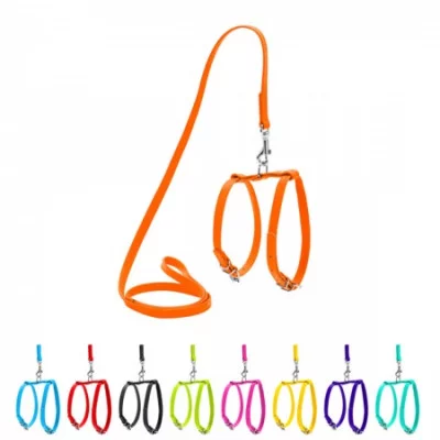 Collar WAUDOG Шлея з повідцем Glamour S, шкіряна 12мм, 115 см, 20-30 см 30-40 см