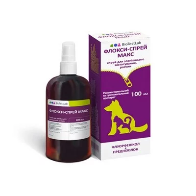 Флокси спрей 100мл - Ранозагоювальний антимікробний спрей для зовнішнього застосування