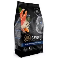 Savory Gourmand для дорослих котів свіжий лосось та біла риб..