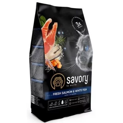 Savory Gourmand для дорослих котів свіжий лосось та біла риба